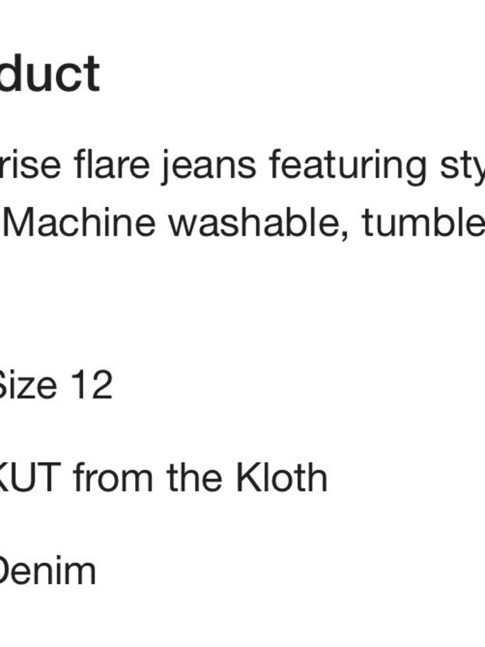 Kut from the Kloth Medium Dark Blue Flare Jeans with Front Patch Pockets - Picture 2 of 7